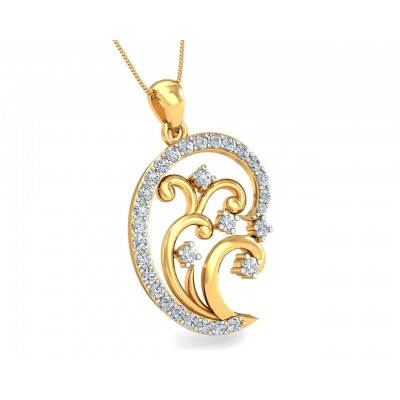 Nawra Diamond Pendant in Gold